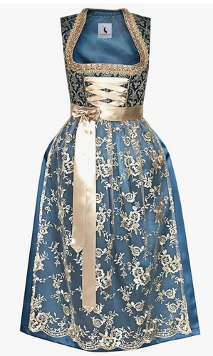 Dirndl blau goldfarben - dirndl, blau,goldfarben