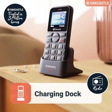 Seniorenhandy mit Ladestation, große Tasten und Display, Oakcastle F300, WIE NEU