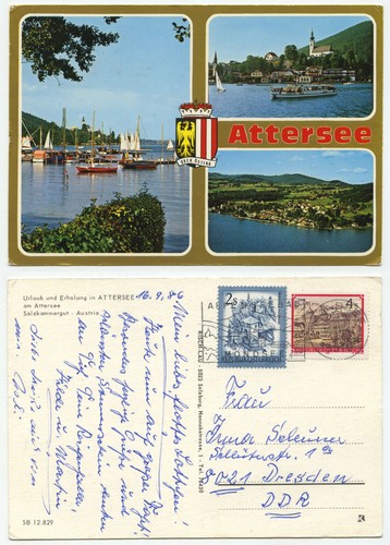 15619 attersee ak gelaufen - attersee,