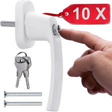10 FENSTERGRIFFE abschließbar GLEICHSCHLIEßEND weiß Fensterschloss DRUCKKNOPF