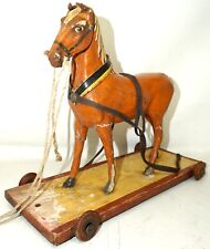 Ziehpferd Ziehtier Pferd Masse auf Rädern Spielzeug URALT
