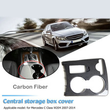 Carbon Fiber Look Center Cup Holder Panel Cover Ersatz für C-Klasse W204 2008-14