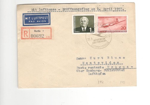1957 ddr deutsche lufthansa - 1957,