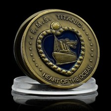 TITANIC SCHIFF / HERZ / FRAU - BRONZE - 50 MM - MEDAILLE - SELTEN 