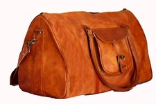 Herren Damen Handgefertigte Vintage Leder Reisetasche Reisen Wochenende Fitne...
