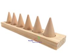 6 stück Holz Ringhalter Schmuckständer Ringkegel inkl. Holzplatte