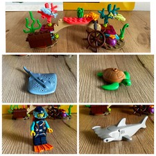 LEGO Unterwasserforschung - Taucher, Boot, Hai, Schildkröte, Korallenriff *NEU*