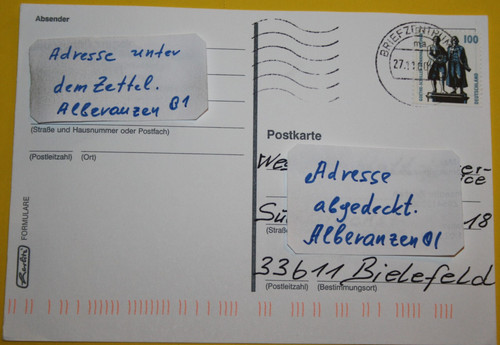 Postkarte 1934 von - mi:,