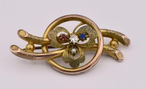 Brosche rubin safir - brosche,