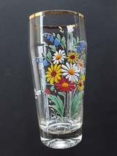 Bierglas 0,5 L ,   Handbemalt mit Goldrand ,    Zum Andenken