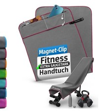 NirvanaShape ® Fitness Handtuch | aus Mikrofaser mit Magnet-Clip | mit Tasche