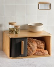 Holz Roll Brot Kasten Schwarz