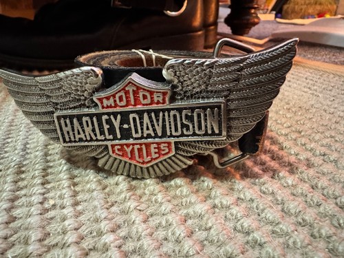 Vintage messingschnalle harley - vintage,