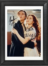 Kate Winslet & Leonardo Di Caprio Autogramm mit Bilderrahmen Fotorahmen Titanic