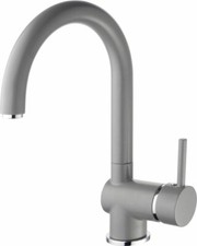 Küchenarmatur Hochdruck matt hellgrau Mischbatterie Spüle Schwenkauslauf Armatur