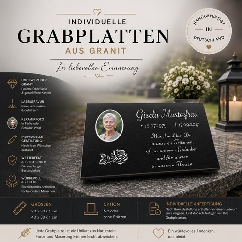 Grabstein grabplatte granit - grabplatte,