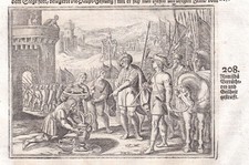 ca. 1700 Romilda Bestrafung punishment impale Kupferstich antique print Merian