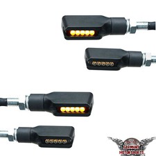 4x LED Miniblinker Motorrad Blinker Corner schwarz e-geprüft vorn hinten 2 Paar