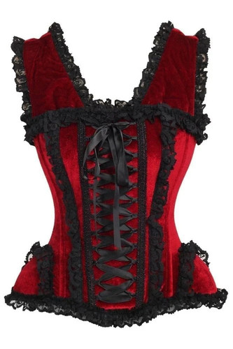 Dark red velvet - red, black