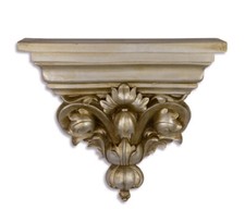 Spiegel Konsole Wandkonsole Wandregal Regal Ablage Barock Silber Floral Antik