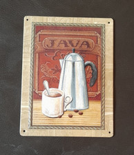 Blechschild, Kaffee  Gedeck,  Deko Schild, gewölbt, 15,5 x 20,5 cm