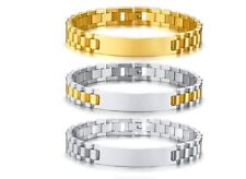 Edelstahl Armband Herrenarmband Gravur Surfer Biker Silber Gold personalisiert