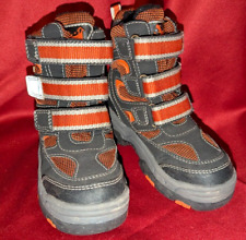 TEN TEX Jungen Boots Winterstiefel Schwarz/Braun/Orange Gr. 30 mit Reflektoren