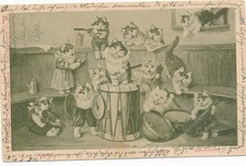 AK Katzenkonzert Katzen mit