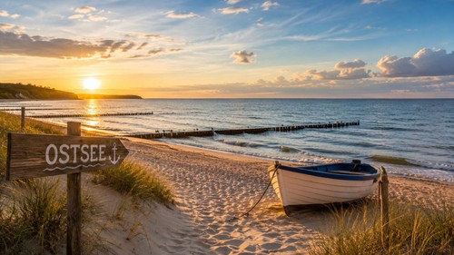 Ostsee sonnenuntergang poster - ostsee,