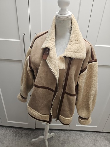 Damen teddyfell jacke beige - damen,