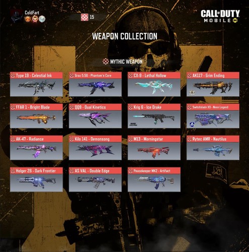 Cod mobile mythics 75 - 15,