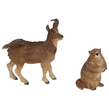 2 Holz Tiere geschnitzt color