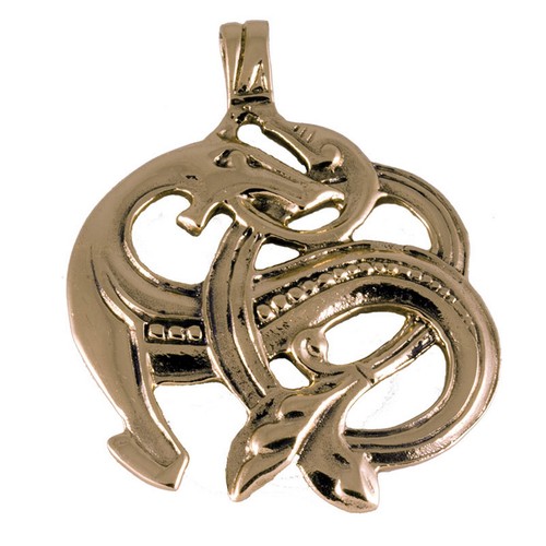Bronze wikinger amulett drache - bronze,