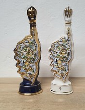 Rivol Porzellan Karaffe Flasche Napoleon Korsica Kobalt Gold Vintage