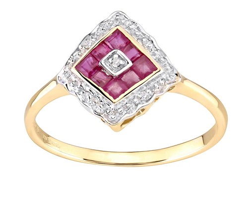 Ring gelbgold rubin - 9, kt
