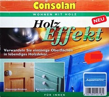 Consolan Holz MDF Effekt Aquamarine Blau Grundierung Strukturfarbe Holzmaserung