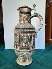 Vintage Gerzit Keramik Weinkanne m. Deckel