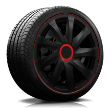 Radkappen-König 4x Radkappen RK4 Race schwarz/rot 13“ 13 Zoll Radblenden 