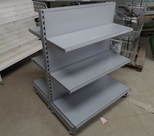 Tegometall 1m Gondel Regal silber fahrbar Regale Eden Imbiss Kiosk Supermarkt