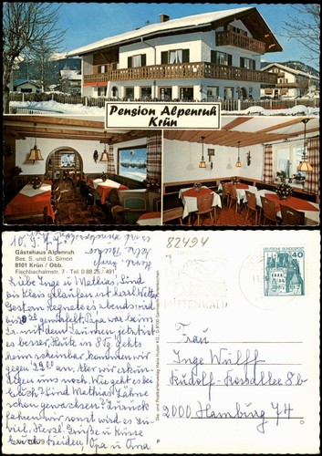 Ansichtskarte krün bild - ansichtskarte,