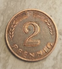 Münze Bundesrepublik Deutschland 2 Pfennig 1969 J magnetisch in f. Stempelglanz