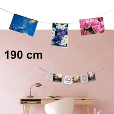 Metall-Fotodraht mit 12 Magneten Bilderrahmen Wäscheleine 190 cm Fotodraht Seil