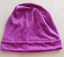 Beanie Mütze Chemo Mütze Pimk/Lila mit Glitzersteinen Einheitsgröße