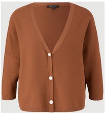 Comma Strickjacke Gr. L braun cognac weit kastenförmig Baumwolle Viskose