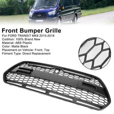 Kühlergrill + Buchstaben ohne Blinker für Ford Transit MK8 2015-18 Matt Schwarz