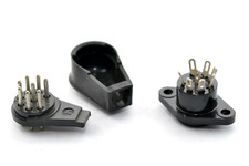 Hirschmann WIST8 / MEB8 Winkel-Stecker mit Buchse, 8-polig, Oldtimer, Revox, NOS