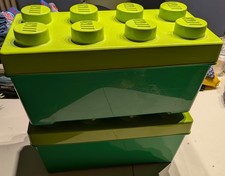 2 LEGO grüne Aufbewahrung Box Medium Aufbewahrungsbox