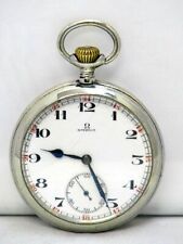 Omega Herren Taschenuhr Frackuhr Savonette Edelstahl Nickel um 1910 