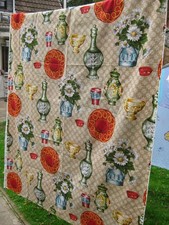 Stoff, Vorhang, Gardine, 3,50 m 50er 60er Jahre, Vintage-Küche