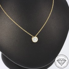 Wert 2750 € Solitär Brillant Anhänger + Kette (0,40 ct) 585 14 Karat Gelb Gold